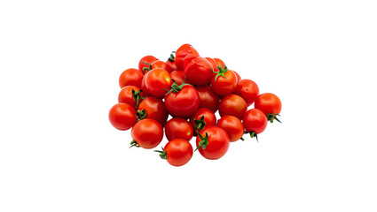 Pile of Cherry Tomatoes Isolated on White Background