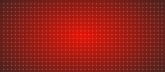 Obraz premium Red Grid Background with Gradient Light Center, Digital Blueprint Texture Geometric Square Pattern in Technology and Architecture Style Vector Illustration