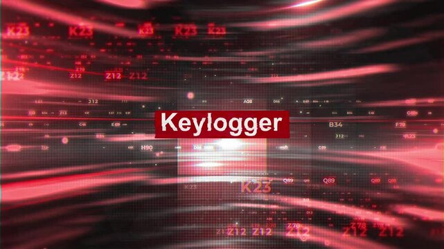 Keylogger words in hacking On Digital Background