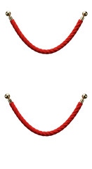 Isolated Illustration Of Two Red Velvet Ropes with Gold Ends Clipart