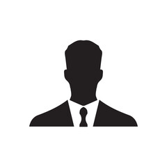 Vector silhouette Person, black color isolated on white background. Vector illustration