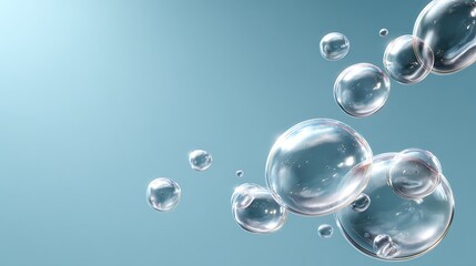 Floating soap bubbles indoor space digital art calm atmosphere close-up view concept of cleanliness