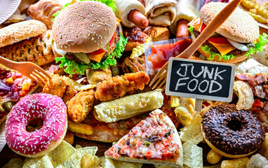 Fast food leftovers. Wasted food