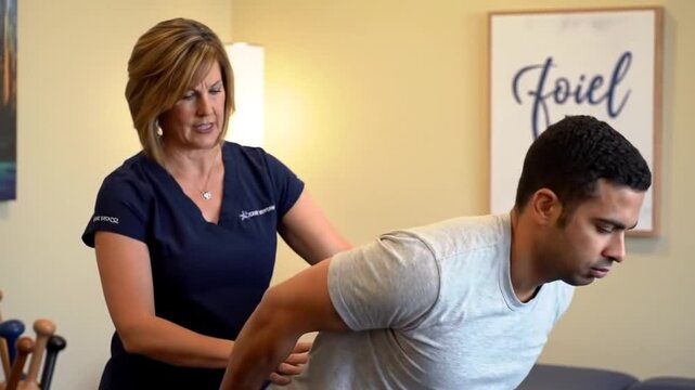 Manual therapy session showcasing patient receiving specialized back care treatment