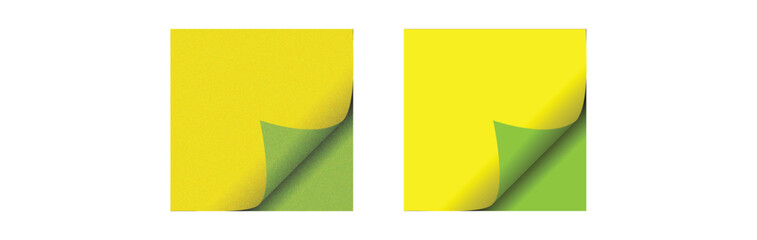  paper sheet with bent corner, mockup isolated