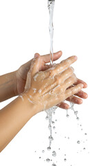 Isolated Png Of Washing Hands Under Running Water For Health Hygiene