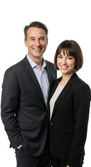 Isolated Portrait Of Happy Professional Business Team in Transparent Background