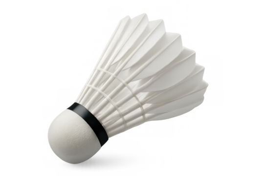 Studio shot of a badminton shuttlecock isolated on transparent background, perfect for sports-related designs