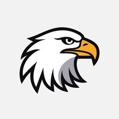 Obraz premium Minimal Vector Icon of an Eagle with Bold Black Outline in Clean and Simple Design