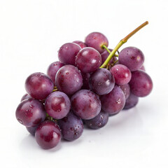 Bunch of ripe red grapes, fresh and juicy, isolated on white