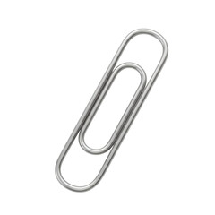 Isolated Silver Metal Paperclip on Transparent Background Illustration