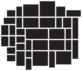 Empty Black Photo Collage Template. Creative Layout Design.