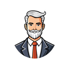 Fototapeta premium Simple Vector Father Illustration in Thick Line Logo Style