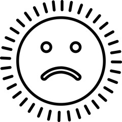 sun icon in emoji shape Cute Cartoon Sun Character Smiling Face Sunshine Rays, and Playful Emotions for Kids’ Summer Design and Positive Vector