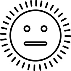 sun icon in emoji shape Cute Cartoon Sun Character Smiling Face Sunshine Rays, and Playful Emotions for Kids’ Summer Design and Positive Vector