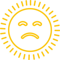 sun icon in emoji shape Cute Cartoon Sun Character Smiling Face Sunshine Rays, and Playful Emotions for Kids’ Summer Design and Positive Vector