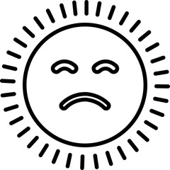 sun icon in emoji shape Cute Cartoon Sun Character Smiling Face Sunshine Rays, and Playful Emotions for Kids’ Summer Design and Positive Vector