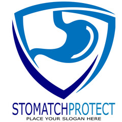 Protect Stomach Logo Design Vector Illustration Stock Vector