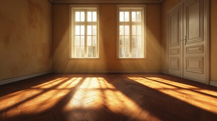 Empty room interior background, offering a minimalist canvas for customizable design, Generative AI