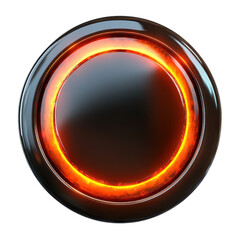 Glowing Ring Fiery Circle Shine Light Metal Border Futuristic Element on transparent background