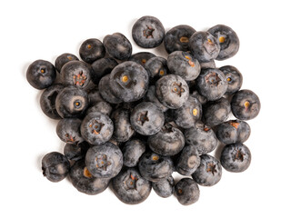 The High-resolution fruit photo of blueberries using stacked focus technique.
