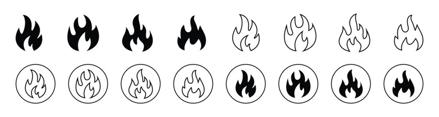 Fire icon vector. Fire flame sign and symbol. 