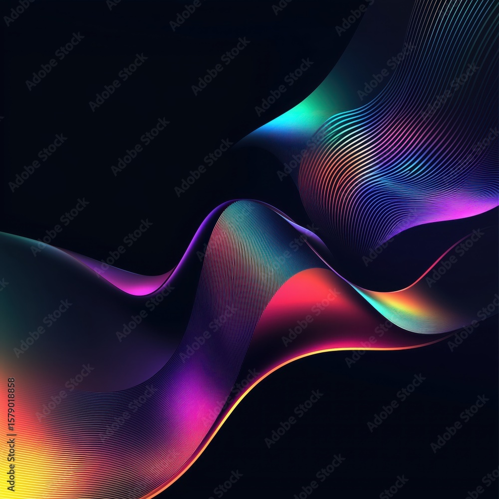 Poster abstract color wave: a vibrant and dynamic abstract composition, featuring flowing, multicolored wav