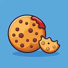 Chocolate chip cookie with bite taken out bitten sweet