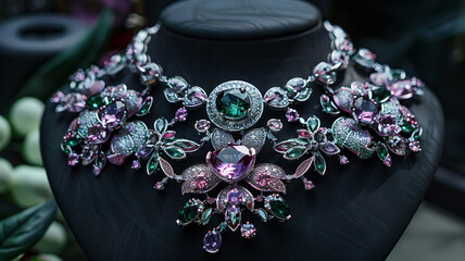 Necklace set designed on black background