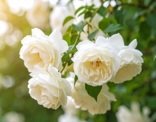 Close-up of delicate white roses