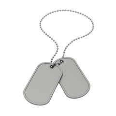 Realistic Dog Tags Metal Identity Isolated Transparent Background 3D Render