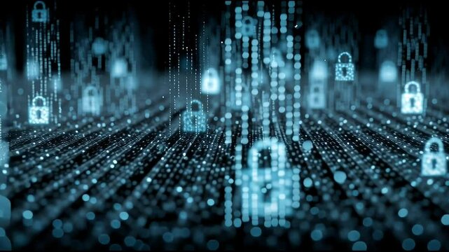 Cybersecurity network Data protection concept. Post Quantum Cryptography, cloud computing, digital transformation, Deep Learning, blockchain, Artificial Intelligence, Innovation, Big data analytics 