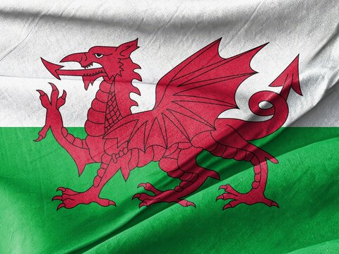 Welsh Pride: Dragon Emblem on Traditional Flag