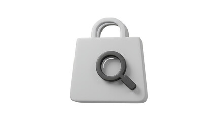 Shopping Bag Search with Magnifying Glass Icon PNG Transparent Background