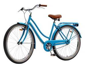 Fototapeta premium 3D blue cruiser bike icon isolated on transparent background. PNG
