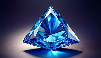 blue shiny gemstones diamond in triangle shape geometric crystal sapphire jewelry stone design