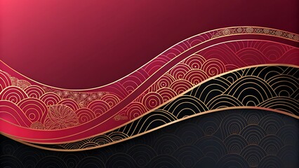 Elegant Red and Black Abstract Wave Background Luxury Design