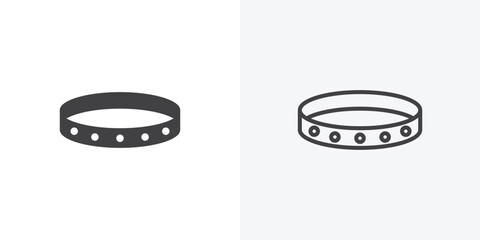 Bracelet icon. collection of editable stroke line and solid flat styles.
