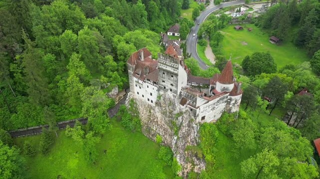 Bran Castle, a medieval fortress located in the Carpathian Mountains, Transylvania, Romania