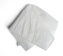 The Photo of used tissue paper placed on a dining table isolate on white