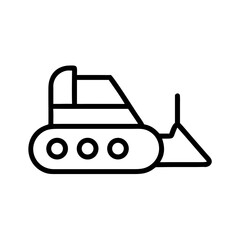 Fototapeta premium Excavator construction vehicle icon in minimalist style 