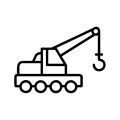 Naklejka premium Mobile crane illustration with hook and wheels in minimalist style 