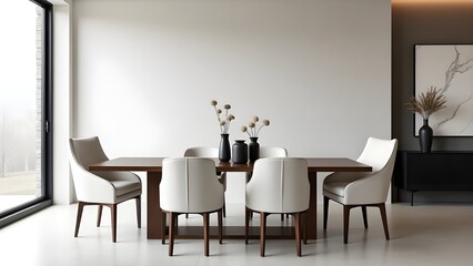 Modern Dining Room with Kitchen Space