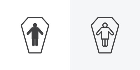 Dead icon. collection of editable stroke line and solid flat styles.