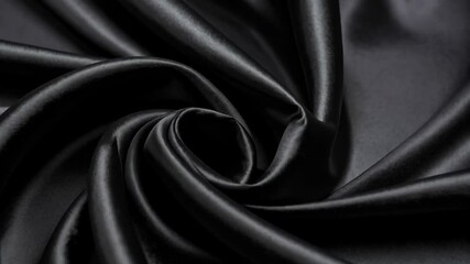 Elegant folds of dark gray silk fabric creating a luxurious abstract pattern with light reflecting on the surface and emphasizing smooth textures - Powered by Adobe
