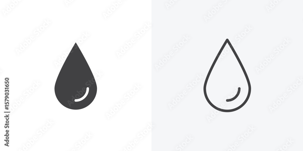 Poster drop icon. collection of editable stroke line and solid flat styles.