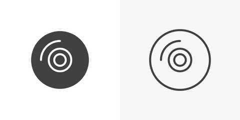 DVD icon. collection of editable stroke line and solid flat styles.