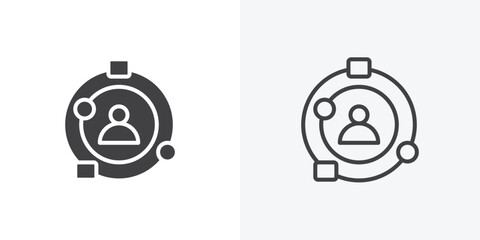 Experience icon. collection of editable stroke line and solid flat styles.