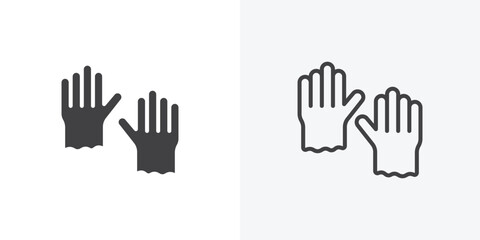 Gloves icon. collection of editable stroke line and solid flat styles.