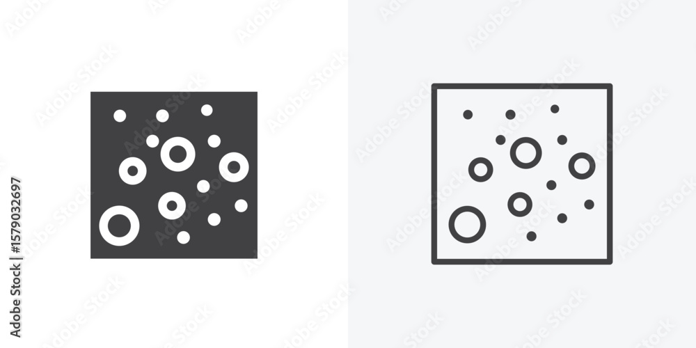Poster heat map icon. collection of editable stroke line and solid flat styles.